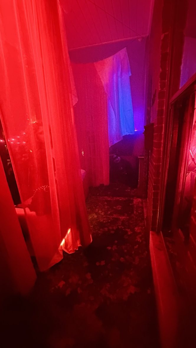 Red curtain tunnel